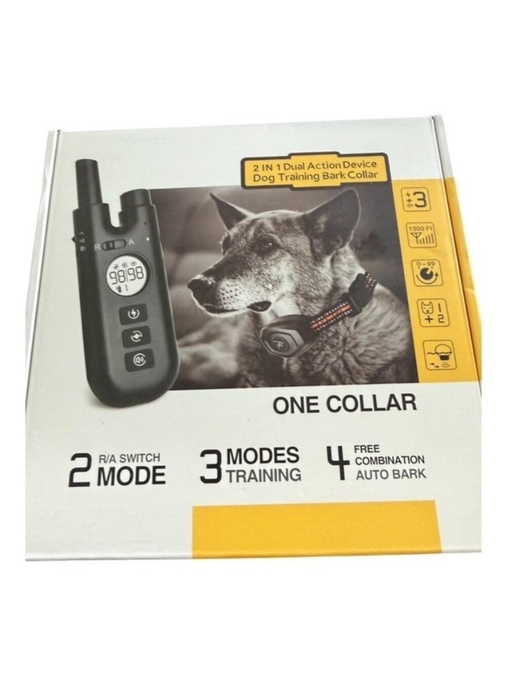 BYVCAS Dual Dog Training Bark Collars 2 in 1 Vibrate Shock Remote Open New